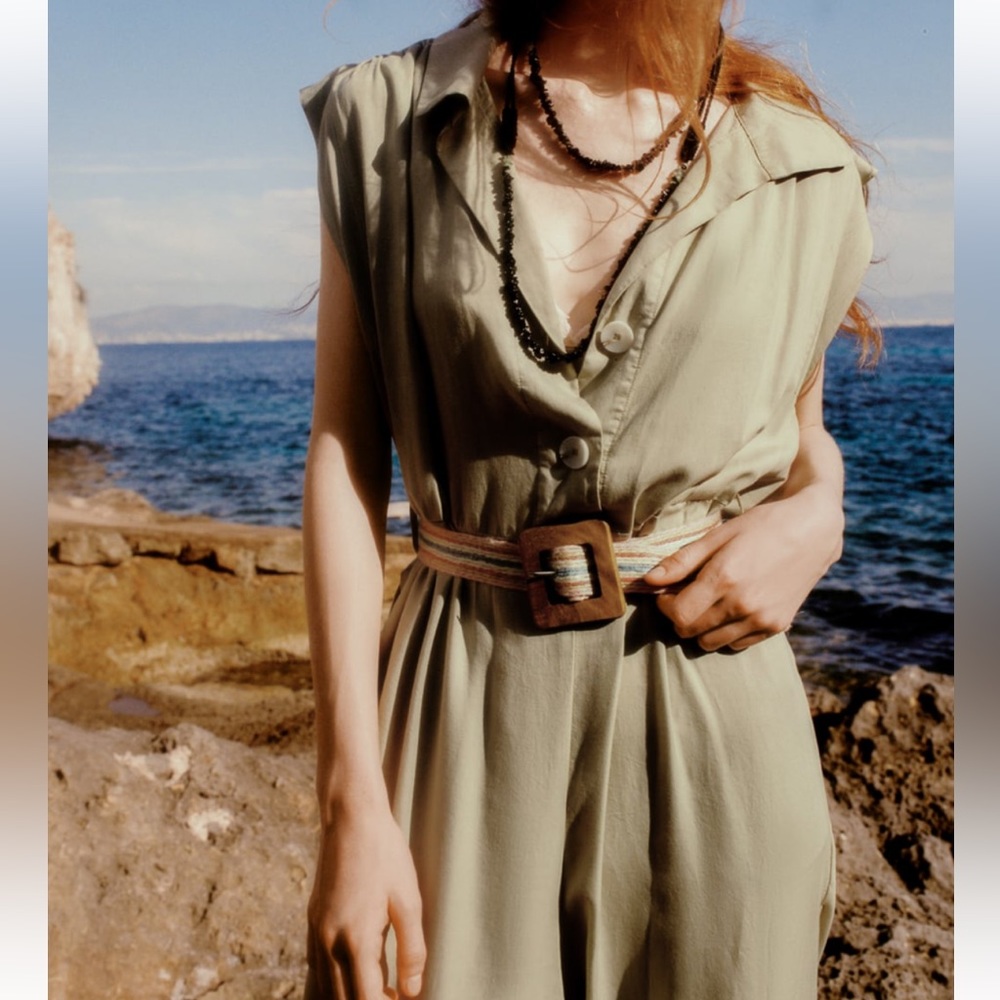 Linen blend jumpsuit